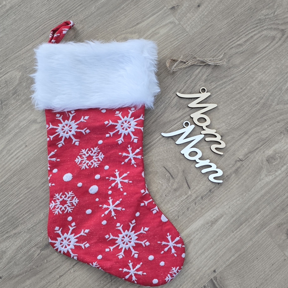Red Snowflake Christmas Stocking